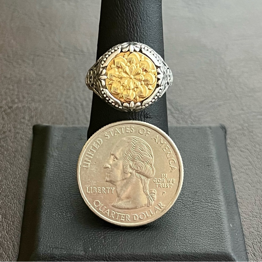 🔴SOLD🔴 Konstantino 18k gold and sterling silver filigree signet ring - Picture 14 of 15